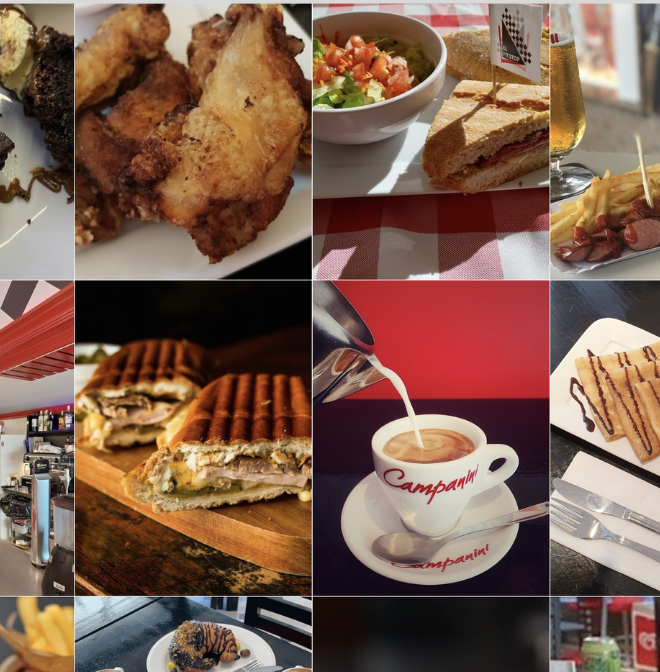 Contenido gastronómico de cafetería para El Pit Stop