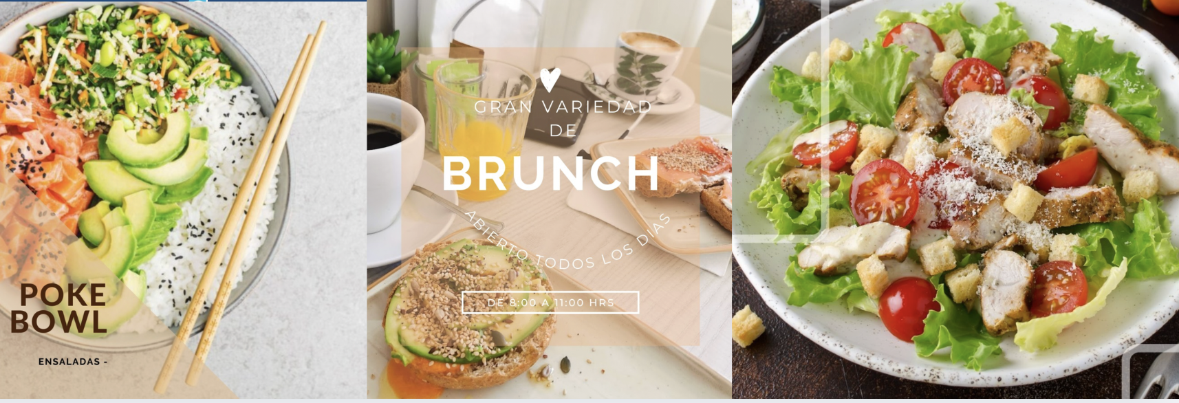 Contenido gastronómico de poke bowl, brunch y ensaladas para Panela Bar